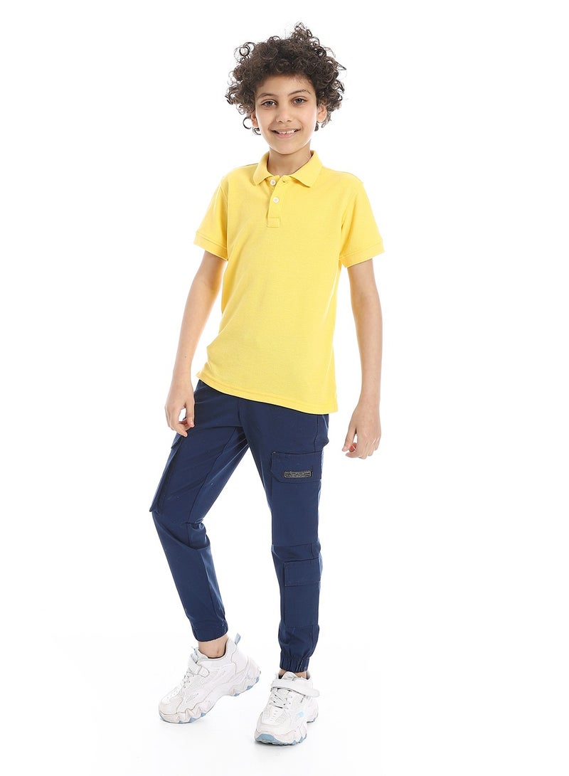 Andora Boys Elite Pique Polo shirt_Yellow - Image 5