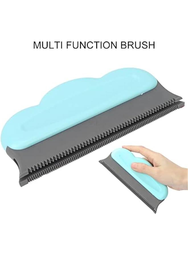 Silicone Cleaning Brush for Easy Pet Hair Removal on Clothes, Sheets, Carpets, Sofas - Soft Elastic Head, Comfortable Handle Grip (Blue, 5.9 x 2.8 x 0.8in) - Image 3
