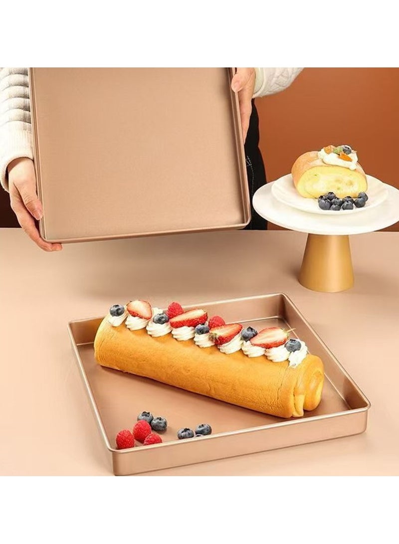 28*28cm Square Baking Pan Sheet Carbon Steel Chef Nonstick Tray Microwave Oven Pan Cookie Toast Tray Bakeware Accessories - Image 1