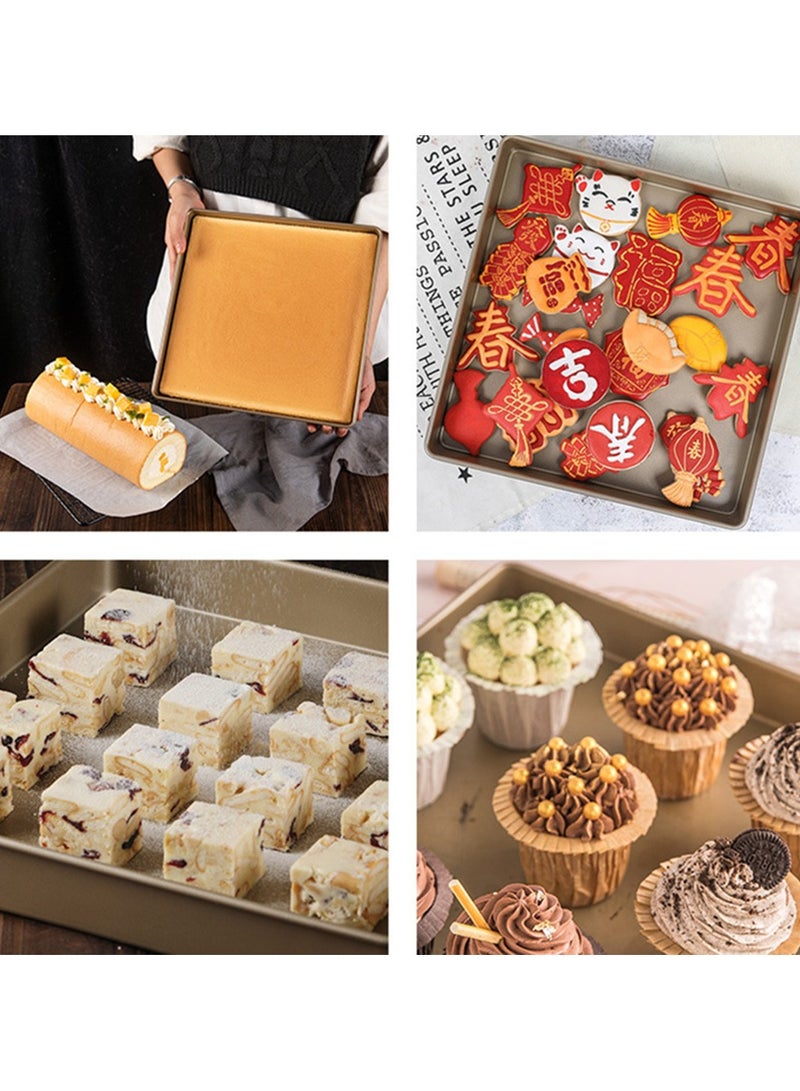 28*28cm Square Baking Pan Sheet Carbon Steel Chef Nonstick Tray Microwave Oven Pan Cookie Toast Tray Bakeware Accessories - Image 4