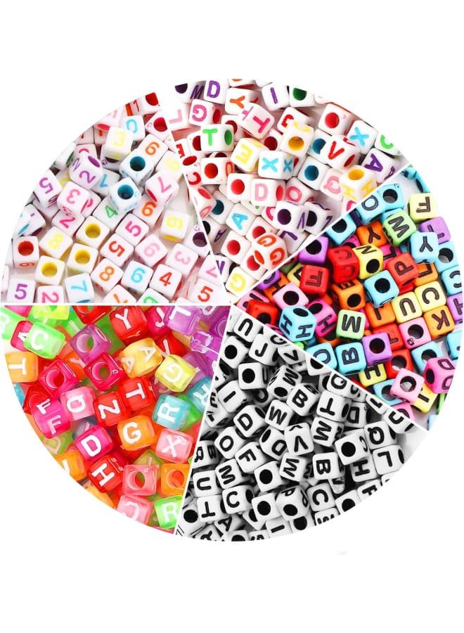 850 Pcs Acrylic Letter Beads Number Beads Square Alphabet Beads Colorful Letter Beads for Jewelry Making Key Chains Art Craft DIY Necklace Bracelet Decoration  - Image 1