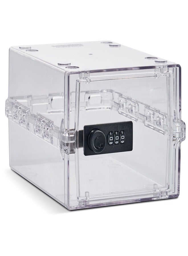 Lockabox Mini™ | Small Lockable Box with Combination Lock (3L) | Mini Storage Lock Box for Small Medicines, Snacks & Mobile Phones | External Size 22.3 x 15.4 x 12 cm (Crystal) - Image 1