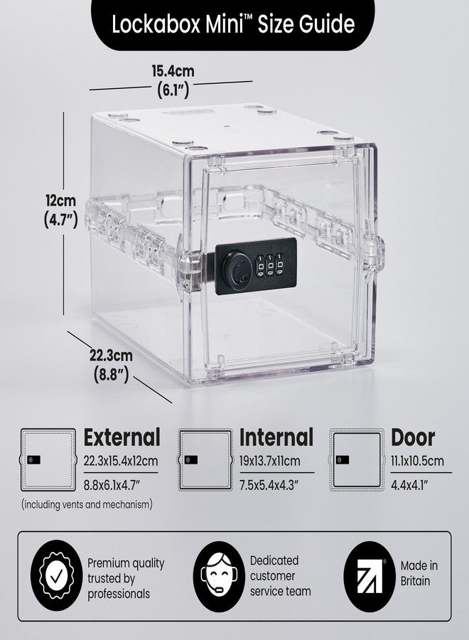 Lockabox Mini™ | Small Lockable Box with Combination Lock (3L) | Mini Storage Lock Box for Small Medicines, Snacks & Mobile Phones | External Size 22.3 x 15.4 x 12 cm (Crystal) - Image 4