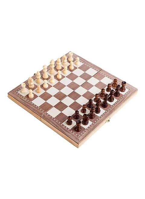 3-in-1 Multifunctional Wooden Chess Set Folding Chessboard Game Travel Games Chess Checkers Draughts and Backgammon Set Entertainment Educational Toys