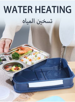 UNUNS 4-Compartments Portable Lunch Box,1000ML,Kids Adult Insulated Lunch Box With Soup Bowl And Cutlery Set,Stainless Steel Bento Lunch Box  - Image 3