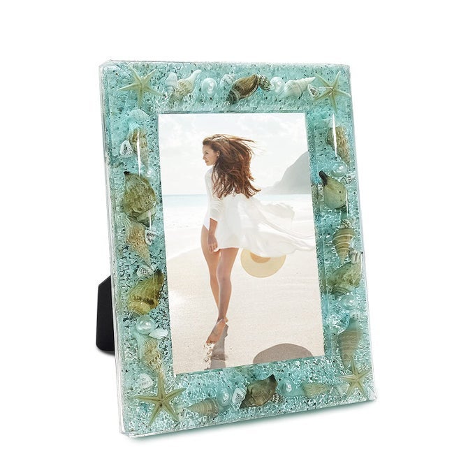 PICTURE FRAMES 5X7 SEASCAPE BEACH OCEAN ACRYLIC FRAME FOR WALL DECOR AND TABLETOP DISPLAY WORTH MEMORIAL GIFTS PICTURE FRAME BLUE OCEAN SEASELL PHOTO FRAME AS HOME DECOR