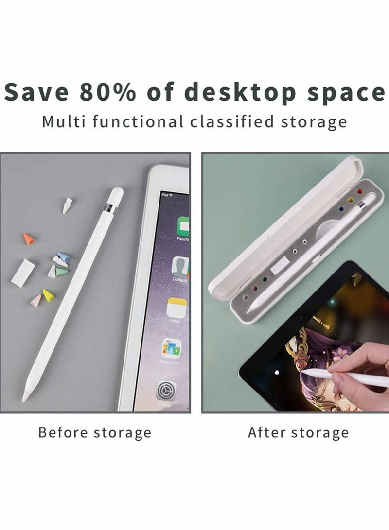 Excefore Stylus Case Holder, Compatible with Apple Pencil 1st, 2nd Generation, with Storage Slots for Extra Tips, Caps, and Charging Adapter for Stylus without Cover (Stylus & Accessories Not Included)  - Image 3
