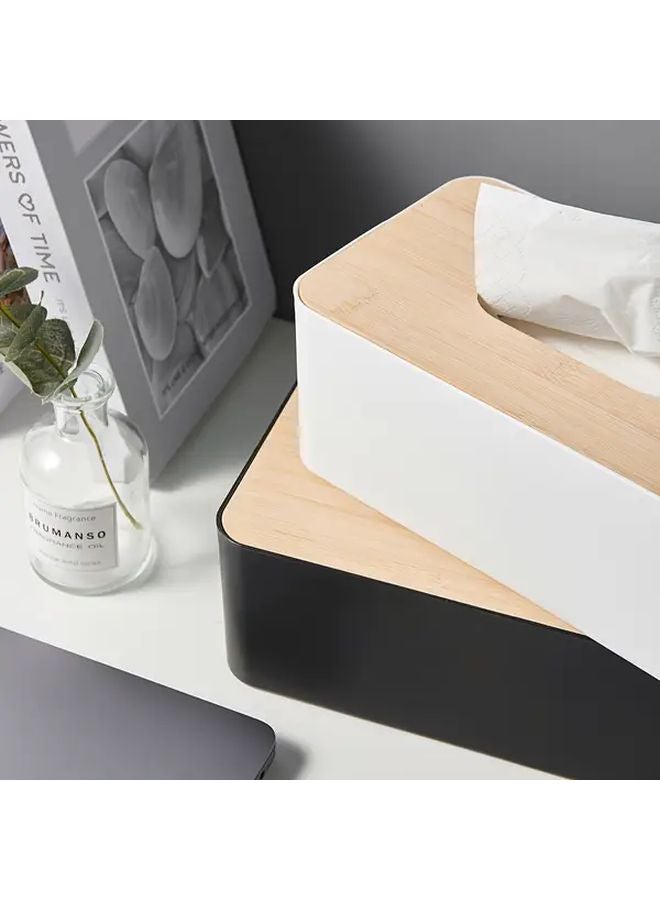 حامل علبة المناديل من الخيزران الممتد باللون الأسود الحديث المينيماليستي للغرفة المعيشة، الحمام، المطبخ - Image 2