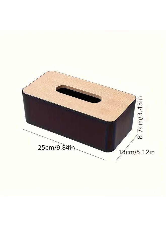 حامل علبة المناديل من الخيزران الممتد باللون الأسود الحديث المينيماليستي للغرفة المعيشة، الحمام، المطبخ - Image 4