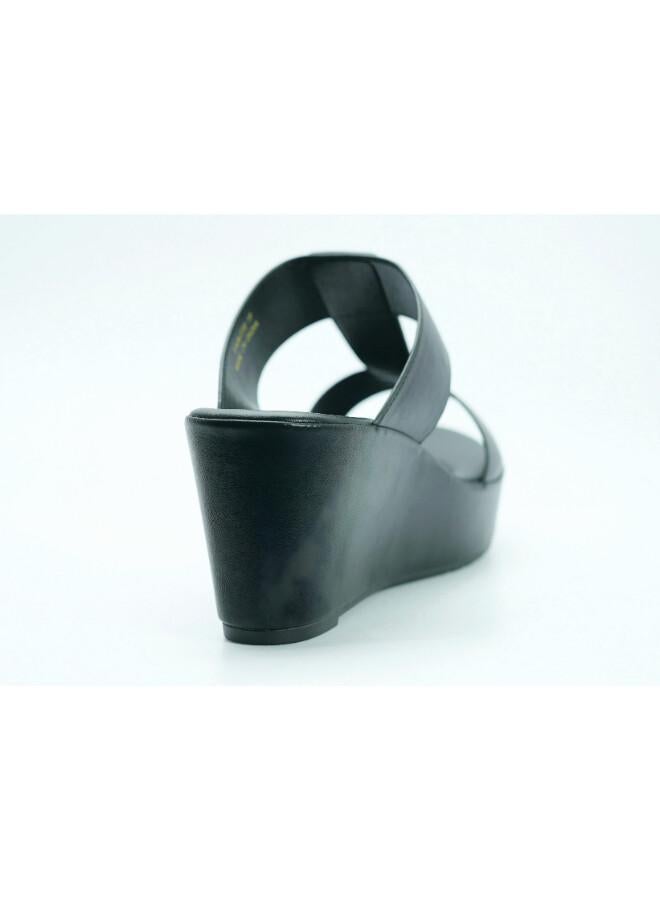 Michelle Morgan 092-3118 Michelle Morgan Women's T Bar Wedge Heel Sandals 514RJ338 Black - Image 4