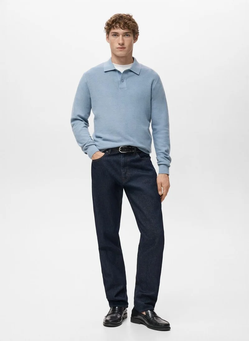 Mango Man  Micro-structured cotton polo shirt for Men | Best Price UAE