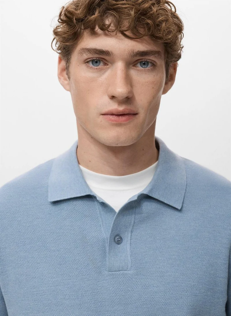 Mango Man  Micro-structured cotton polo shirt for Men | Best Price UAE