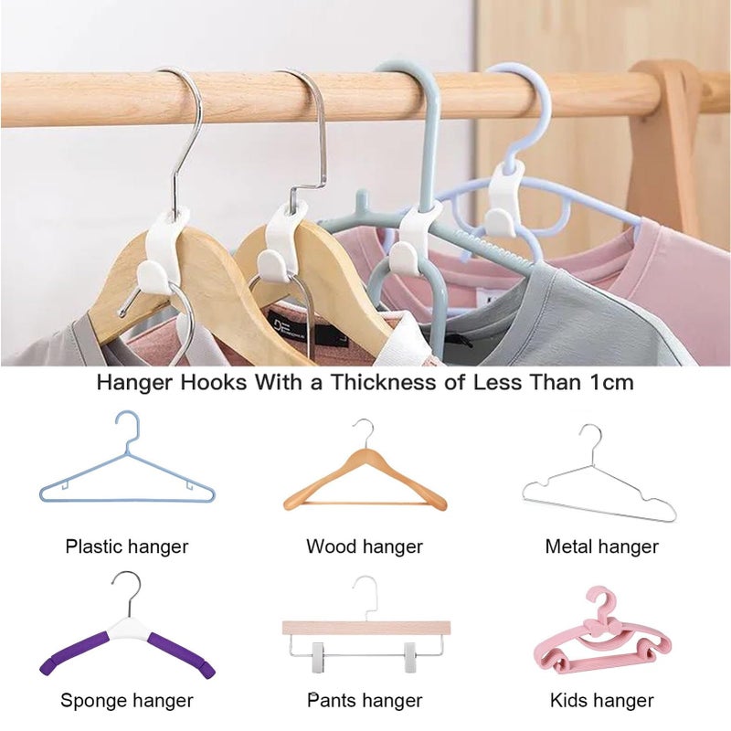 Spaloo 50 PCS Hanger Connector Hooks, Space Saving Hangers, Closet Hanging Organizer for College Dorm Room Essentials, Thickening Upgrade (Pink-50 Pcs) - Image 4