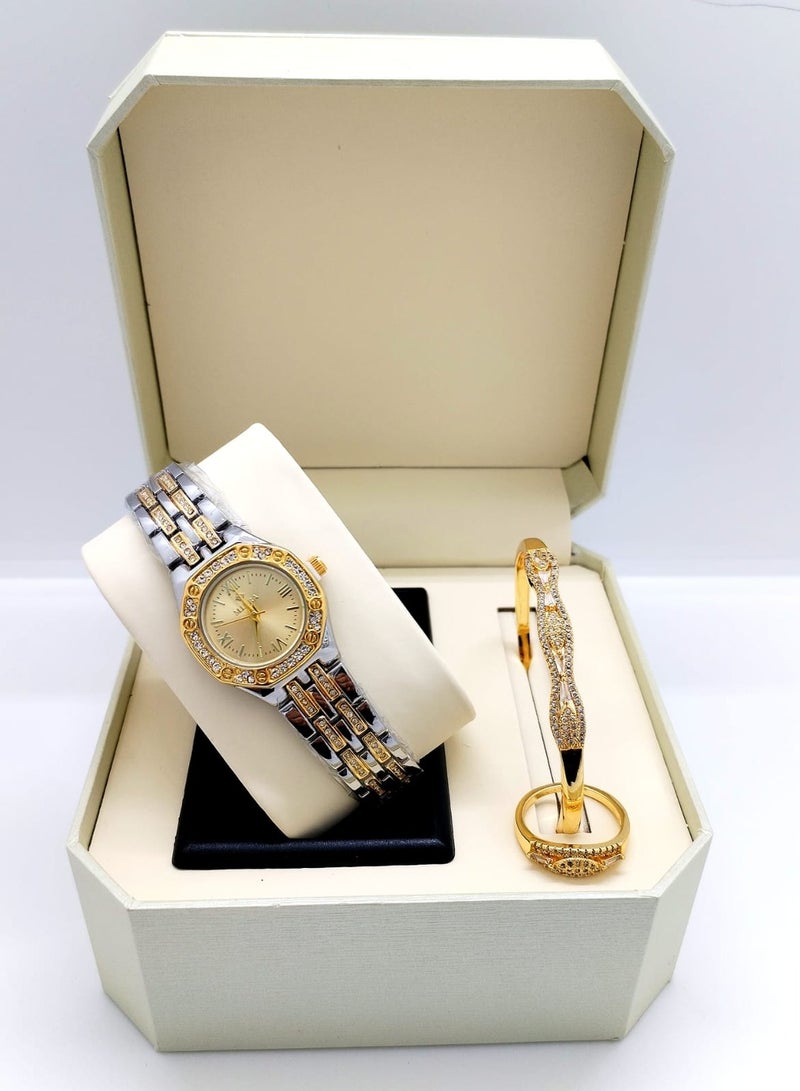 XII Women's watch set consisting of a watch, bracelet and ring
