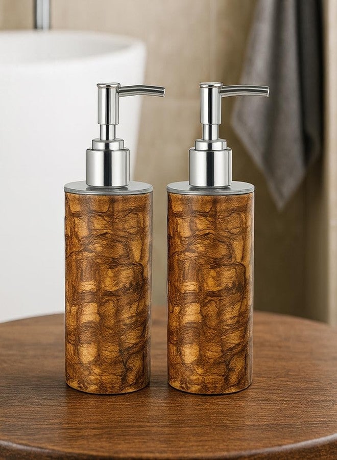 LAGET® Refillable Hand Soap Dispenser| Unbreakable Liquid Soap/Shampoo/Hand Wash/Sanitizer/Lotion Dispenser Bottle for Kitchen,Wash-Basin,Bathroom,Color -Brown Pack of -2 - Image 1