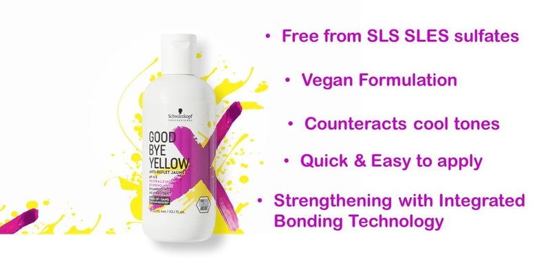 GOODBYE YELLOW Purple Shampoo Neutralizing Wash â€“ 10.1 Fl Oz | Anti-Yellow Vegan Shampoo for Blonde & Gray Hair | pH Balanced | Professional Salon Formula - Image 2