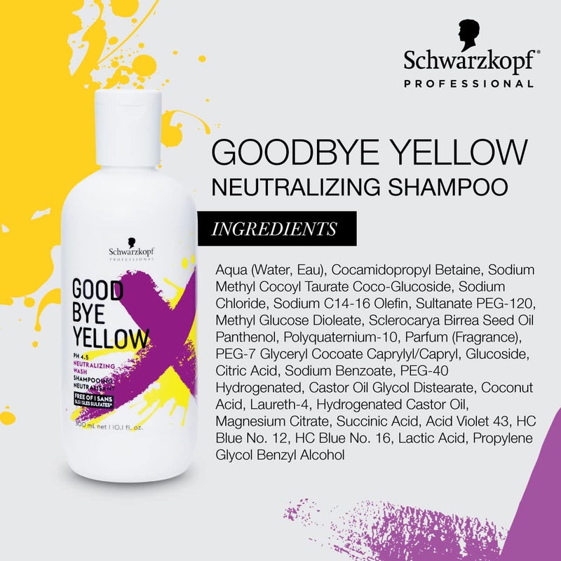 GOODBYE YELLOW Purple Shampoo Neutralizing Wash â€“ 10.1 Fl Oz | Anti-Yellow Vegan Shampoo for Blonde & Gray Hair | pH Balanced | Professional Salon Formula - Image 4
