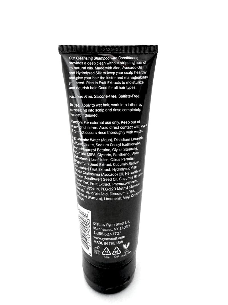 RYAN SCOTT RS Ryan Scott Sulfate-Free Cleansing Shampoo with Conditioner. Aloe, Cucumber, & Grapefruit Fragrance, 8.5 fl. oz. - Image 2