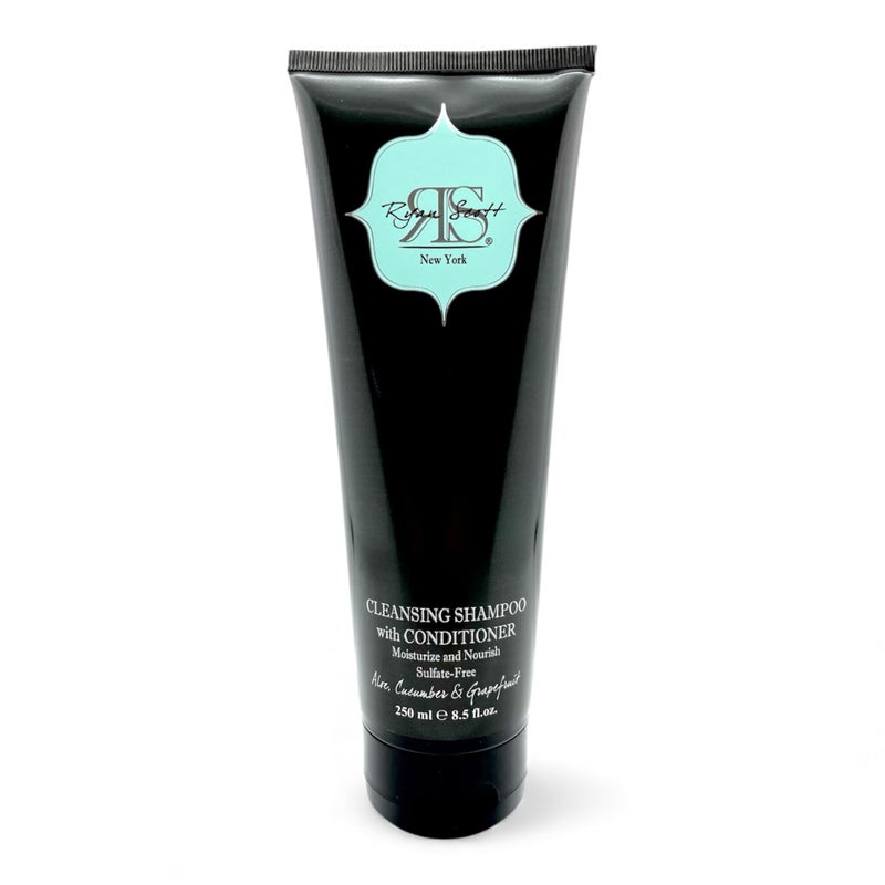 RYAN SCOTT RS Ryan Scott Sulfate-Free Cleansing Shampoo with Conditioner. Aloe, Cucumber, & Grapefruit Fragrance, 8.5 fl. oz. - Image 1