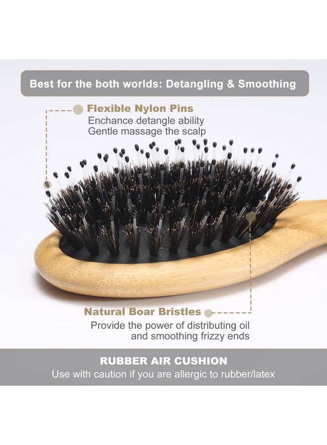 BESTOOL Hair Brush, Mini Hairbrush for Traveling Small Hair Brushes for Women men Kid, Boar & Nylon Bristle Brush for Wet/Dry Hair to Detangle and Enhance Shine & Health(Small) - Image 3