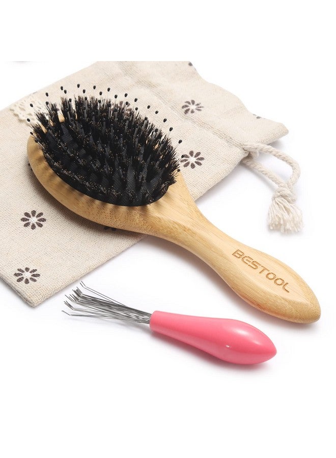 BESTOOL Hair Brush, Mini Hairbrush for Traveling Small Hair Brushes for Women men Kid, Boar & Nylon Bristle Brush for Wet/Dry Hair to Detangle and Enhance Shine & Health(Small) - Image 1