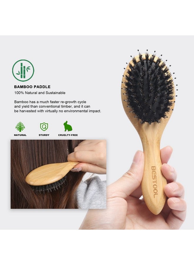 BESTOOL Hair Brush, Mini Hairbrush for Traveling Small Hair Brushes for Women men Kid, Boar & Nylon Bristle Brush for Wet/Dry Hair to Detangle and Enhance Shine & Health(Small) - Image 4