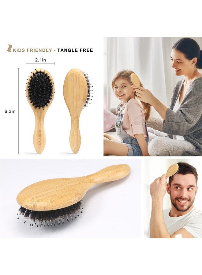 BESTOOL Hair Brush, Mini Hairbrush for Traveling Small Hair Brushes for Women men Kid, Boar & Nylon Bristle Brush for Wet/Dry Hair to Detangle and Enhance Shine & Health(Small) - Image 5