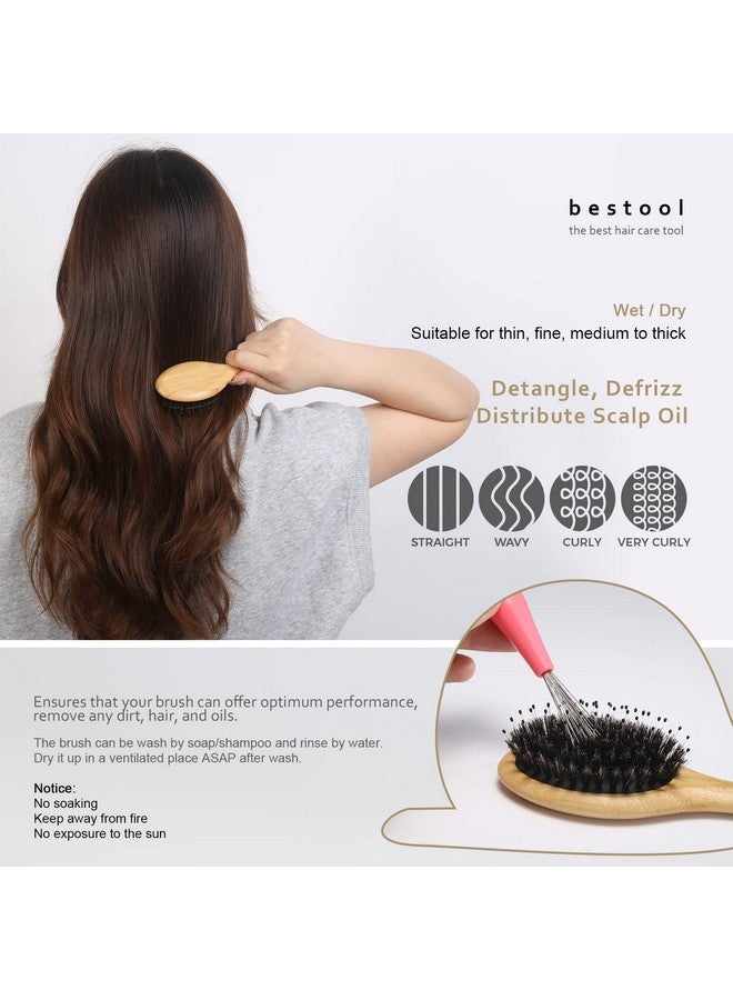 BESTOOL Hair Brush, Mini Hairbrush for Traveling Small Hair Brushes for Women men Kid, Boar & Nylon Bristle Brush for Wet/Dry Hair to Detangle and Enhance Shine & Health(Small) - Image 2