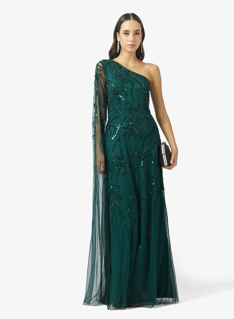Namshi x  One Shoulder Beaded Embellished A Line Gown for Women | Best Price UAE