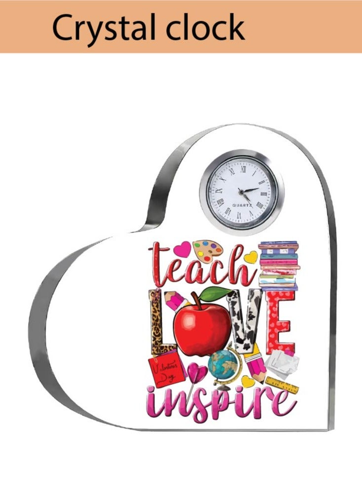 PRINTSHOP4ME Teacher's Day Pack of 3 Combo Pack - Heart Shape Crystal Clock, Black Ceramic Coffee Mug and Cosmetic Bag - Teacher's Day Gift Set - Gift for World Teachers Day  - Image 3