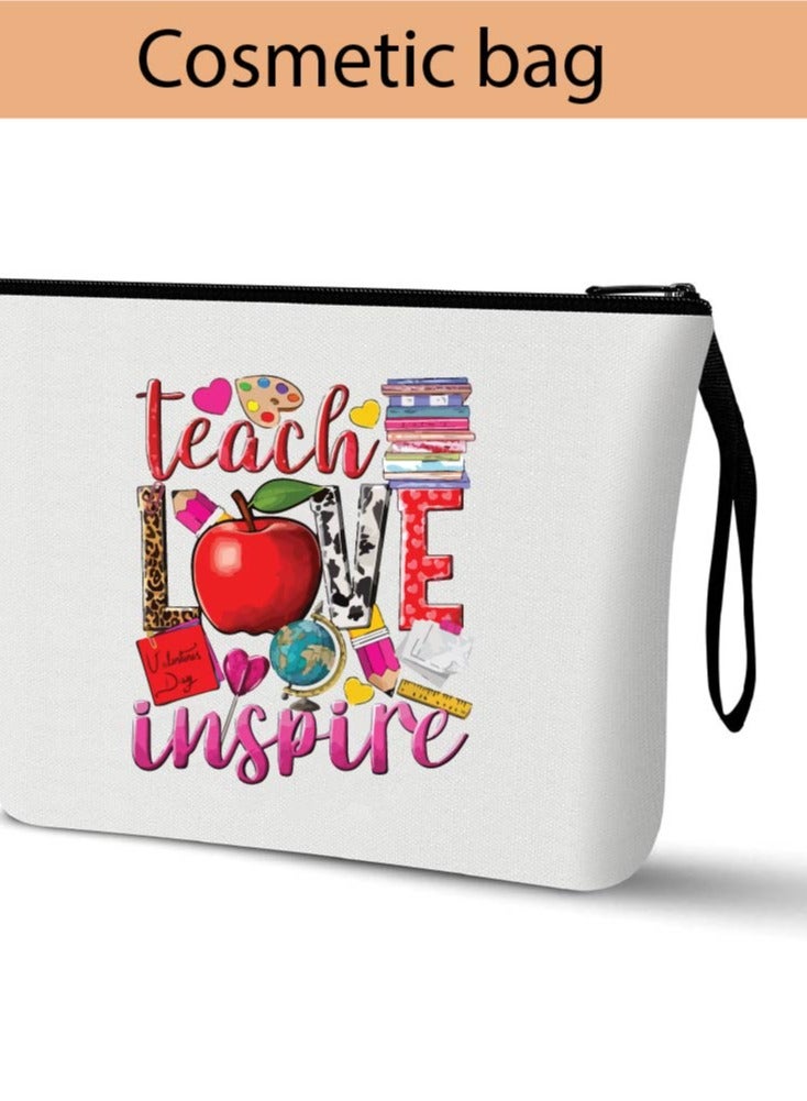 PRINTSHOP4ME Teacher's Day Pack of 3 Combo Pack - Heart Shape Crystal Clock, Black Ceramic Coffee Mug and Cosmetic Bag - Teacher's Day Gift Set - Gift for World Teachers Day  - Image 5