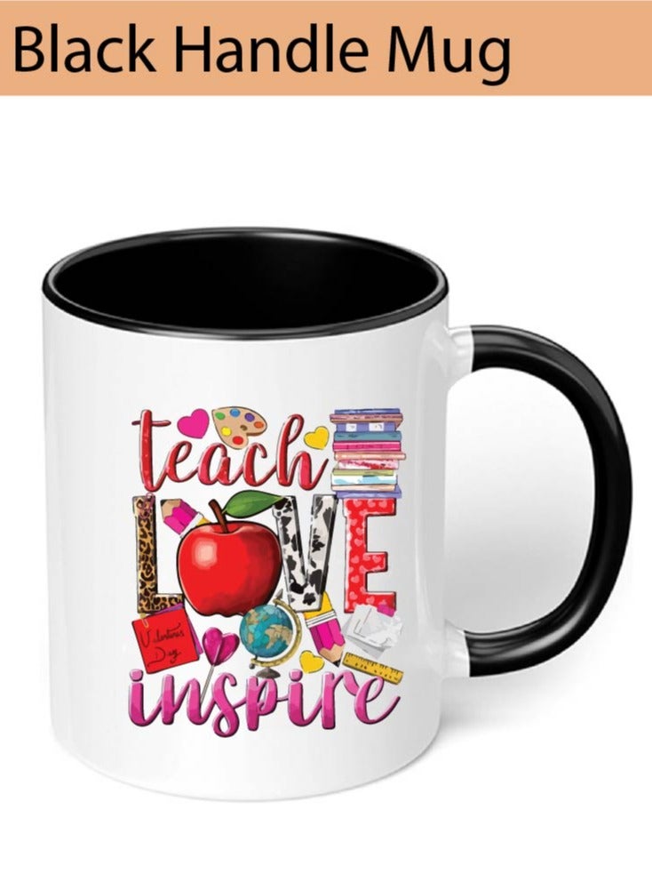 PRINTSHOP4ME Teacher's Day Pack of 3 Combo Pack - Heart Shape Crystal Clock, Black Ceramic Coffee Mug and Cosmetic Bag - Teacher's Day Gift Set - Gift for World Teachers Day  - Image 4