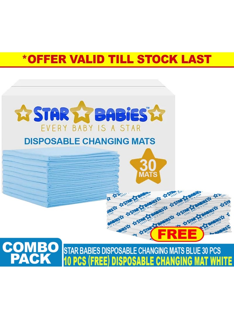 STAR BABiES Disposable Changing Mats Large 45 X 60Cm Pack Of 30 Blue - Image 2