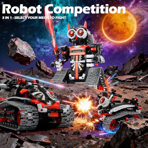 QPOU 3 in 1 Robot Building Kits STEM Toys for Kids 6 7 8 9 10 11 12 Year Old Birthday Gifts for Boys Remote APP Control Coding Projects Science DIY Robotics Kit - Image 5