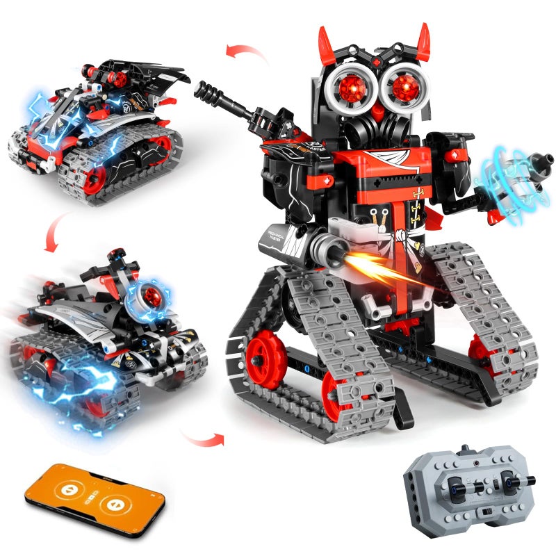 QPOU 3 in 1 Robot Building Kits STEM Toys for Kids 6 7 8 9 10 11 12 Year Old Birthday Gifts for Boys Remote APP Control Coding Projects Science DIY Robotics Kit - Image 3