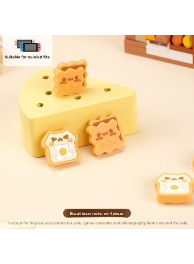 Nintendo Switch Joycon Joystick Cap Silicone Protective Cover Mint Bear Design Digital Computer Gaming Accessories-Product Color:Cookie Bread - Image 1