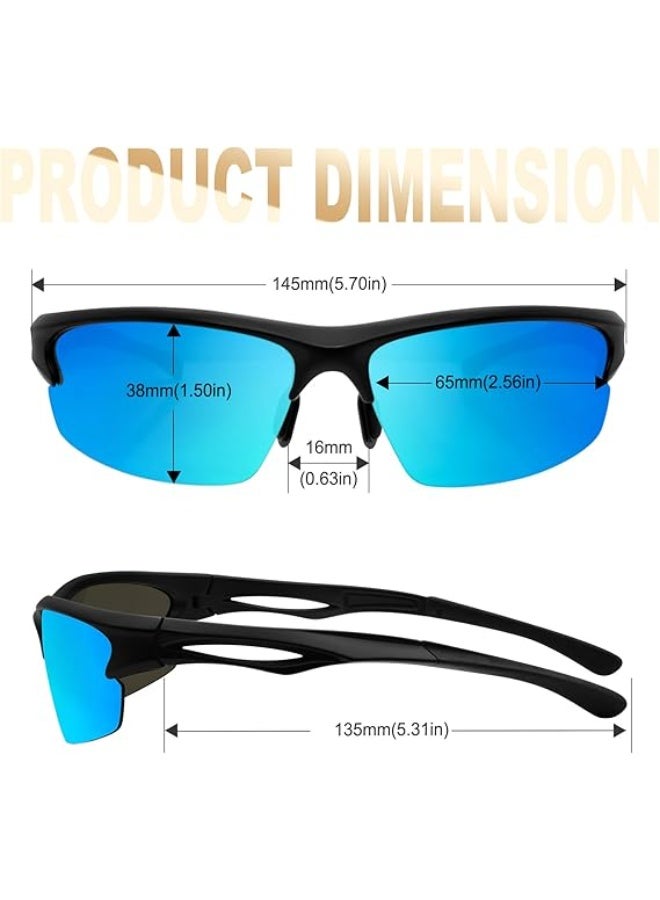 KANASTAL Polarized Sports Sunglasses for Men, TR90 Unbreakable Frame Lightweight Sun Glasses, Classic Square Cycling Shades for Women 100% UV400 Protection - Image 2