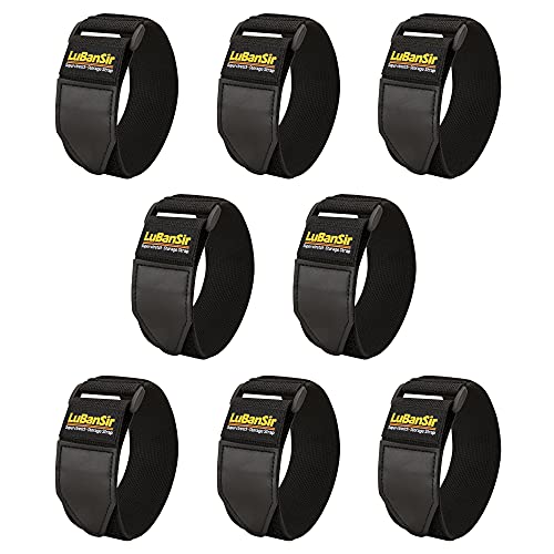 LuBanSir Cinch Straps, 2" x 12" (8 Pack) Elastic Hook and Loop Storage Strap for Extension Cord, Cable, Cord Wrap, Rope and Hose - Image 1