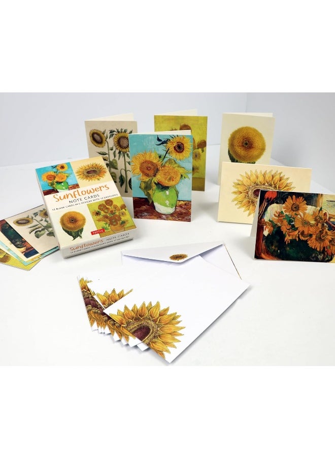 null - Sunflowers - 12 Blank Note Cards: 12 Blank Cards in 6 Designs with 12 Envelopes in a Keepsake Box - Image 1