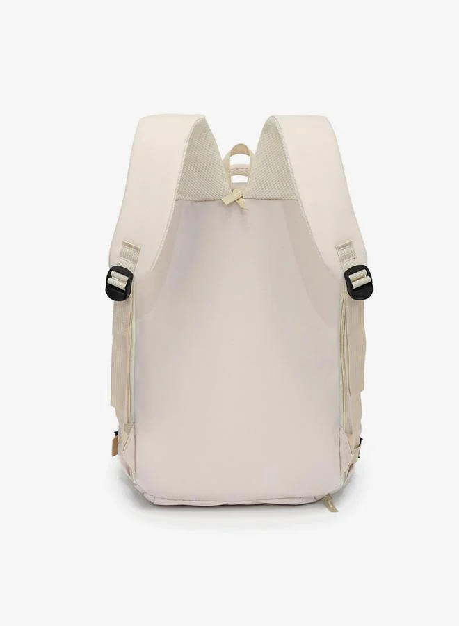 Take Two White Zip Closure Backpack