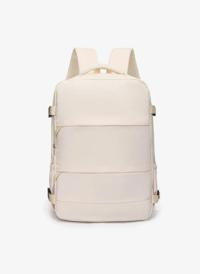 Take Two White Zip Closure Backpack