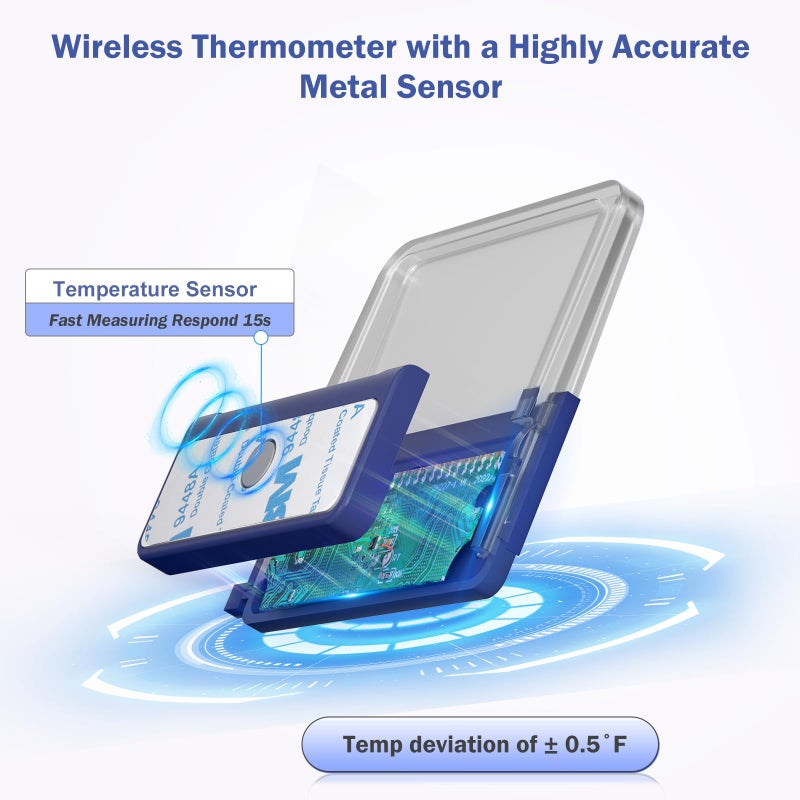 hygger Digital Aquarium Thermometer Records Max Min Temperature Sensor Gauge with LCD Display Stickable Fish Tank Thermometer for Saltwater, Freshwater, Fish, Amphibians, Reptiles - Image 2