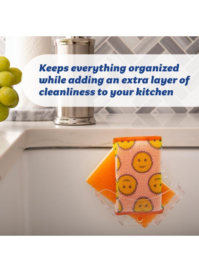 Scrub Daddy, Sponge Caddy - Universal Self Draining Sponge Holder with Convenient Storage, Dual Non-slip Suction Cups, Easy to Clean, Smart Storage, Keeps Counters Clean, Dishwasher Safe, 1pk - Image 3