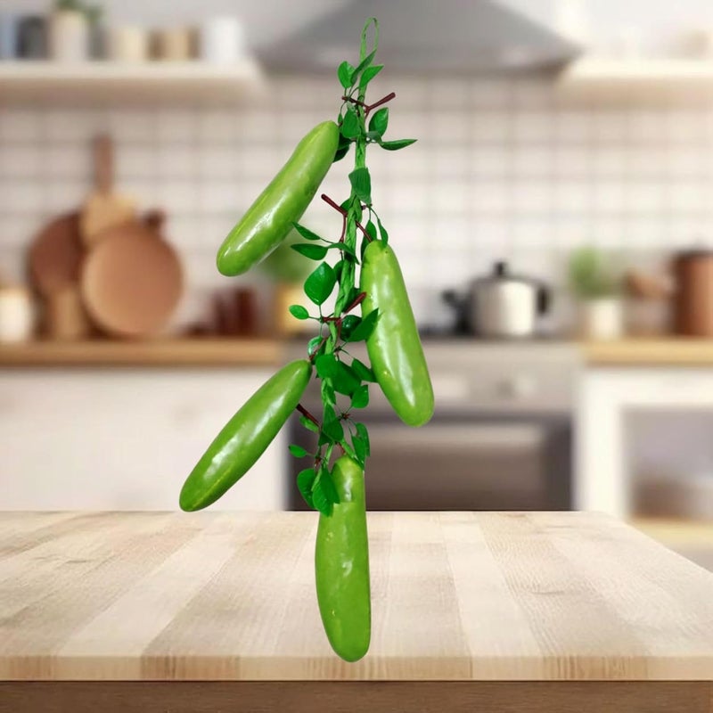 SINGAA خيوط خيار صناعية | سلسلة فواكه للمنزل، المكتب، الحديقة، محلات العصير، تعليق على الحائط، محلات الفواكه، الاستقبال، التصوير وديكور الفعاليات - 60 سم - عبوة من 1 - Image 4