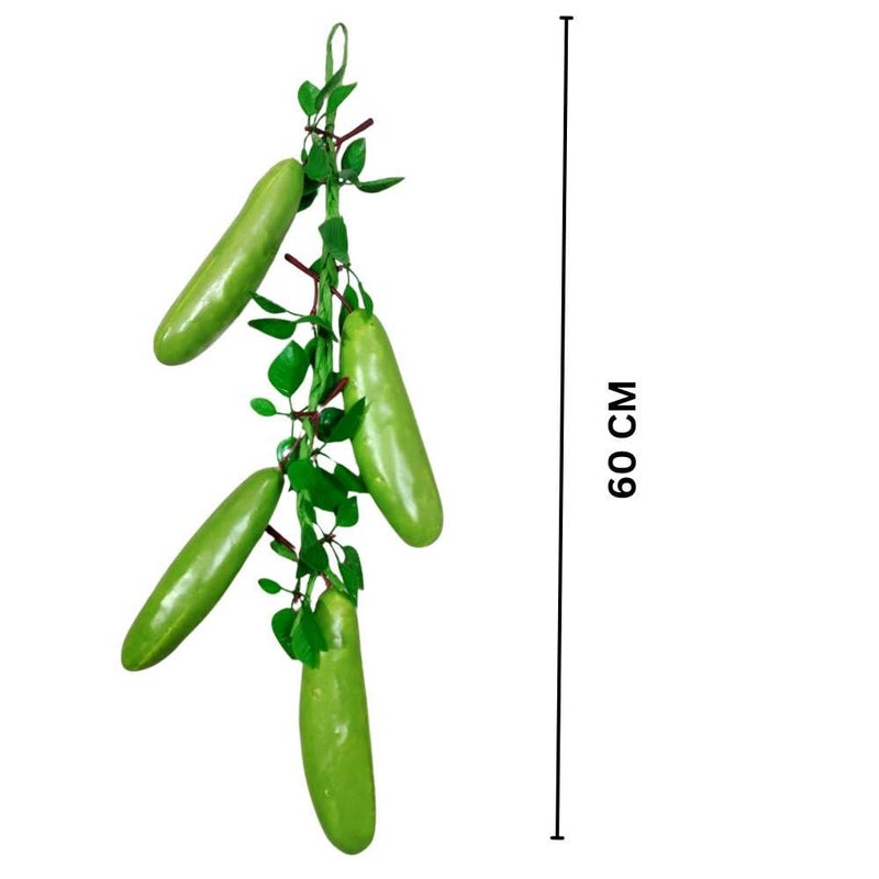 SINGAA خيوط خيار صناعية | سلسلة فواكه للمنزل، المكتب، الحديقة، محلات العصير، تعليق على الحائط، محلات الفواكه، الاستقبال، التصوير وديكور الفعاليات - 60 سم - عبوة من 1 - Image 2