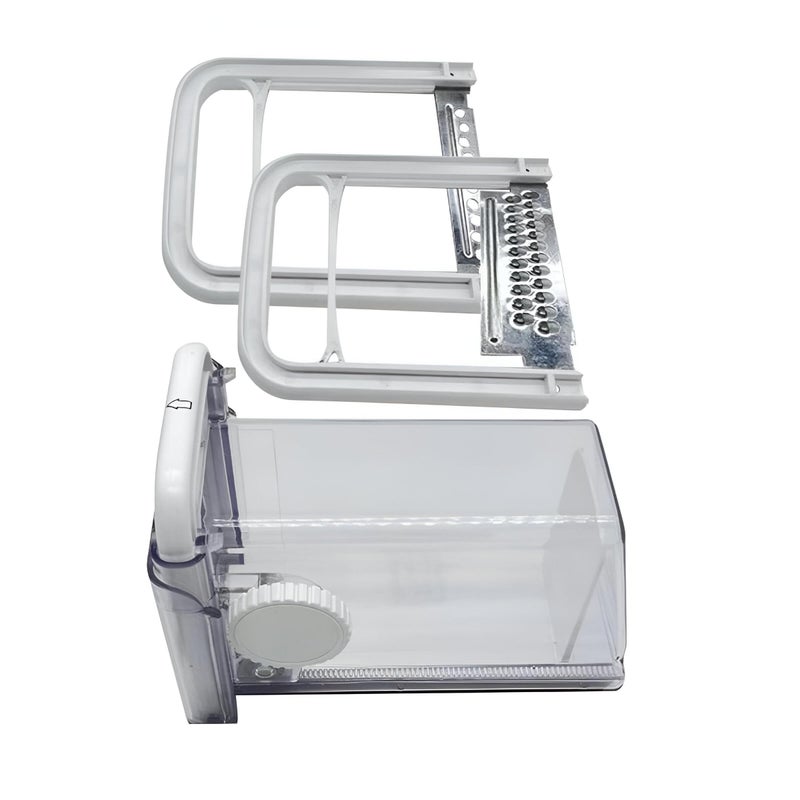 Kitchen slicer - premium 4-in-1 kitchen tool with manual stainless steel blades for slicing and pouring cheese, meat and vegetables, as well as an airtight container for organized refrigerator and tab - Image 3