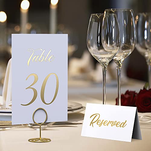 IRICUS 32 Gold Wedding Table Numbers 1-30 - 4x6 Cardstock Embossed Table Numbers Cards for Wedding Reception with Head & Gift Table Cards - Single Sided - Image 4