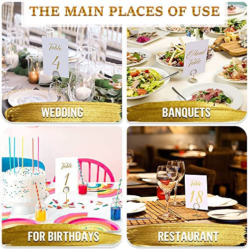 IRICUS 32 Gold Wedding Table Numbers 1-30 - 4x6 Cardstock Embossed Table Numbers Cards for Wedding Reception with Head & Gift Table Cards - Single Sided - Image 3