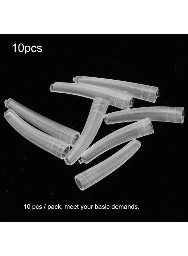 Alucy Transparent Plastic Elbow Tweezers, 10Pcs Non-Slip Eyelashes Grafting Head Cover + Stainless Steel Tweezers Protective Cover For Men & Women - Eyelashes Grafting Accessories - Image 5