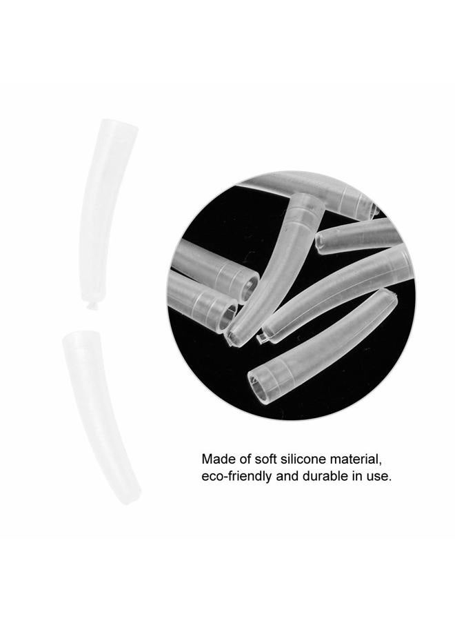 Alucy Transparent Plastic Elbow Tweezers, 10Pcs Non-Slip Eyelashes Grafting Head Cover + Stainless Steel Tweezers Protective Cover For Men & Women - Eyelashes Grafting Accessories - Image 2